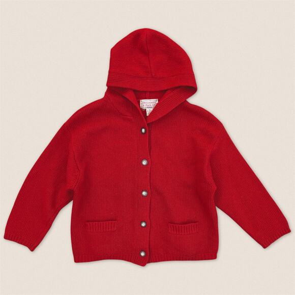 Abercombie & Fitch Red Oversized Wool Hooded Cardigan Sweater - Size Medium - Picture 1 of 4
